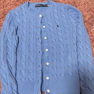 Polo by Ralph Lauren Women's Blue Cable Knit Cardigan